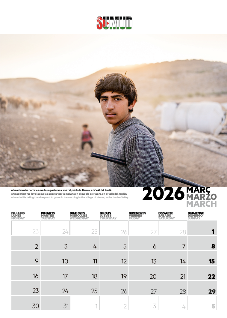 Calendario Solidario Palestina 2026