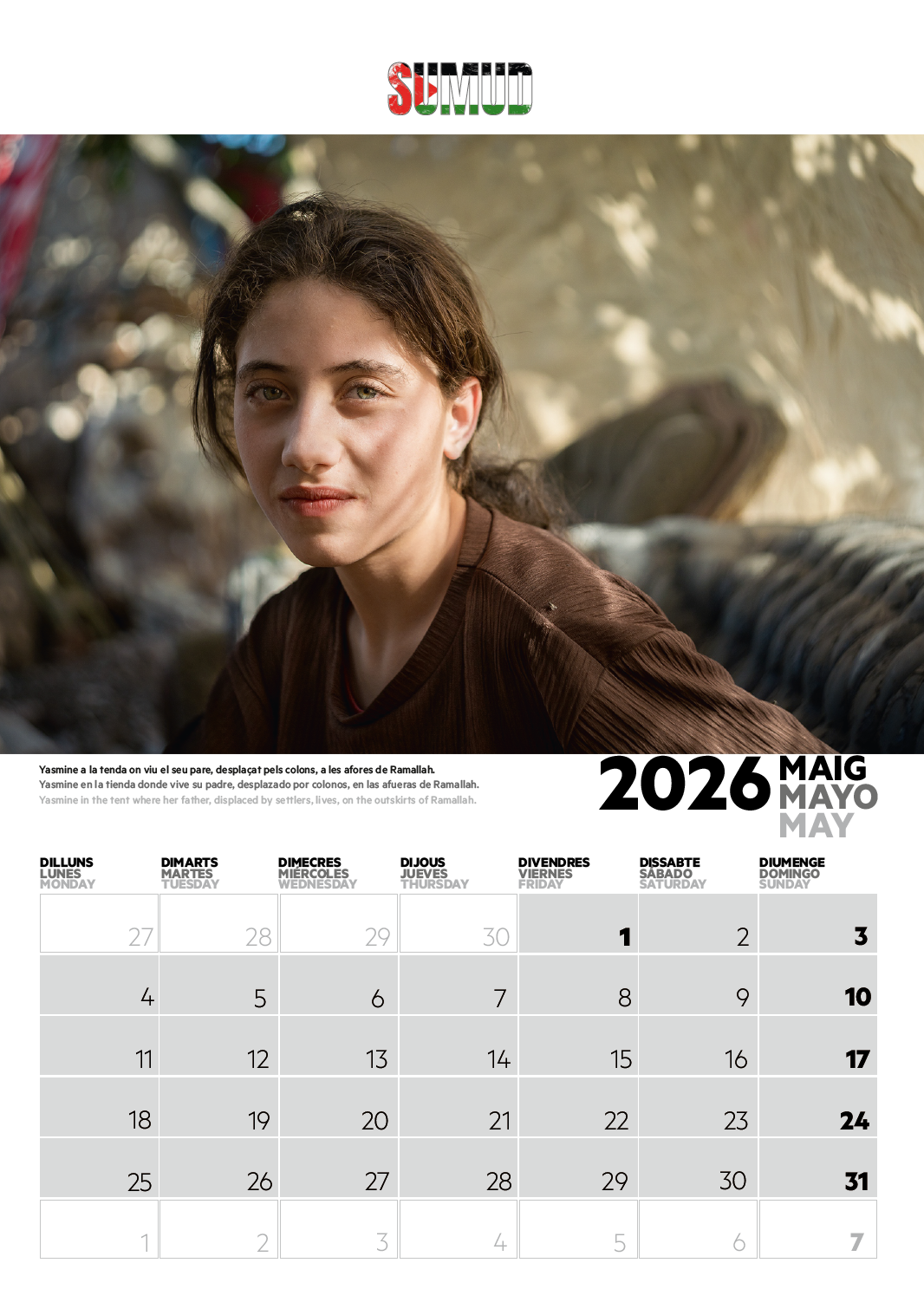 Calendario Solidario Palestina 2026